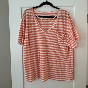 We The Free-Free People Striped Pocket Tee (Women’s Small – Oversized Fit)
